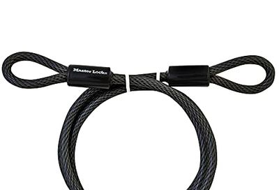 Master Lock 78DPF Heavy Duty Looped End Cable, 6 Feet Braided Steel, 3/8-inch Diameter