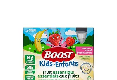 BOOST Kids Fruit Essentials Strawberry Banana, Nutritional Supplement For Children 4–12, Real Fruit Purées, 8g Protein, 26 Vitamins & Minerals, Immune Support, Gluten-free, Kosher, 6 Boxes, 1.4 L