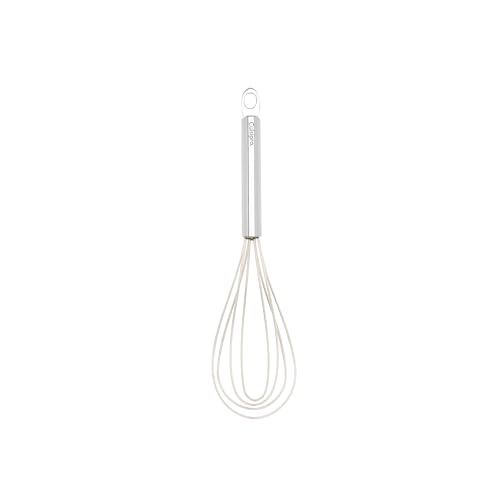 Cuisipro 74697011 10-Inch Silicone Frosted Flat Whisk, Clear/Silver