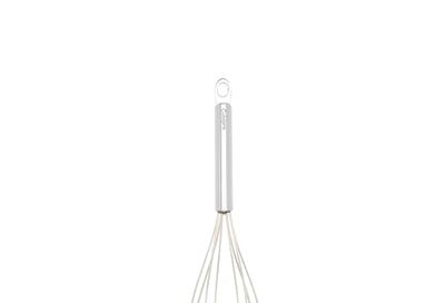 Cuisipro 74697011 10-Inch Silicone Frosted Flat Whisk, Clear/Silver