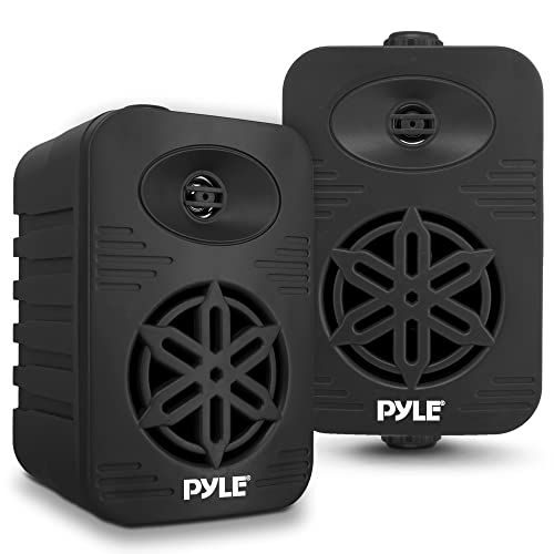 Pyle Outdoor Speakers - Pair of 300 Watt Waterproof 4” 2-Way Full Range Speaker System, Great for Home, Boat, Marine, Deck, Patio, Poolside, Weatherproof and Powerful Sound Projection Pyle Outdoor Speakers - Pair of 300 Watt Waterproof 4” 2-Way Full Range Speaker System, Great for Home, Boat, Marine, Deck, Patio, Poolside, Weatherproof and Powerful Sound Projection