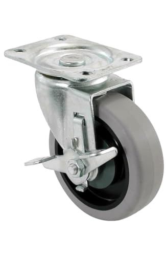 Shepherd Hardware 9736 400 Series 4-Inch Swivel Plate Caster, Rubber Wheel with Brake, 250-lb Load Capacity Shepherd Hardware 9736 400 Series 4-Inch Swivel Plate Caster, Rubber Wheel with Brake, 250-lb Load Capacity