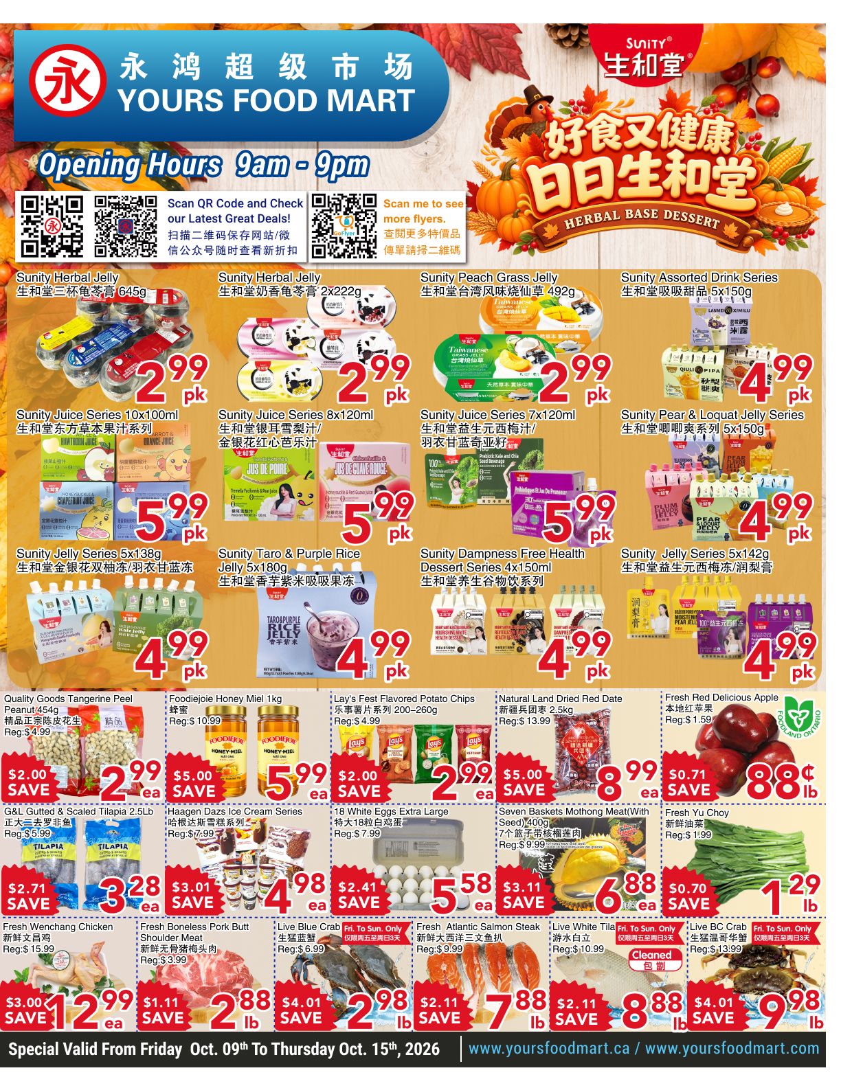 Yours Food Mart Flyer October 9 to 15