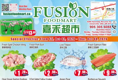 Fusion Supermarket (Unionville)  Flyer October 9 to 15