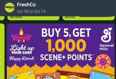 Fresh Co: Freshco buy 5 Nature Valley Sweet & Salty Dark Chocolate 5 pk for $16.89 Get 1000 ($10) Scene Pts + Free Cineplex Movie