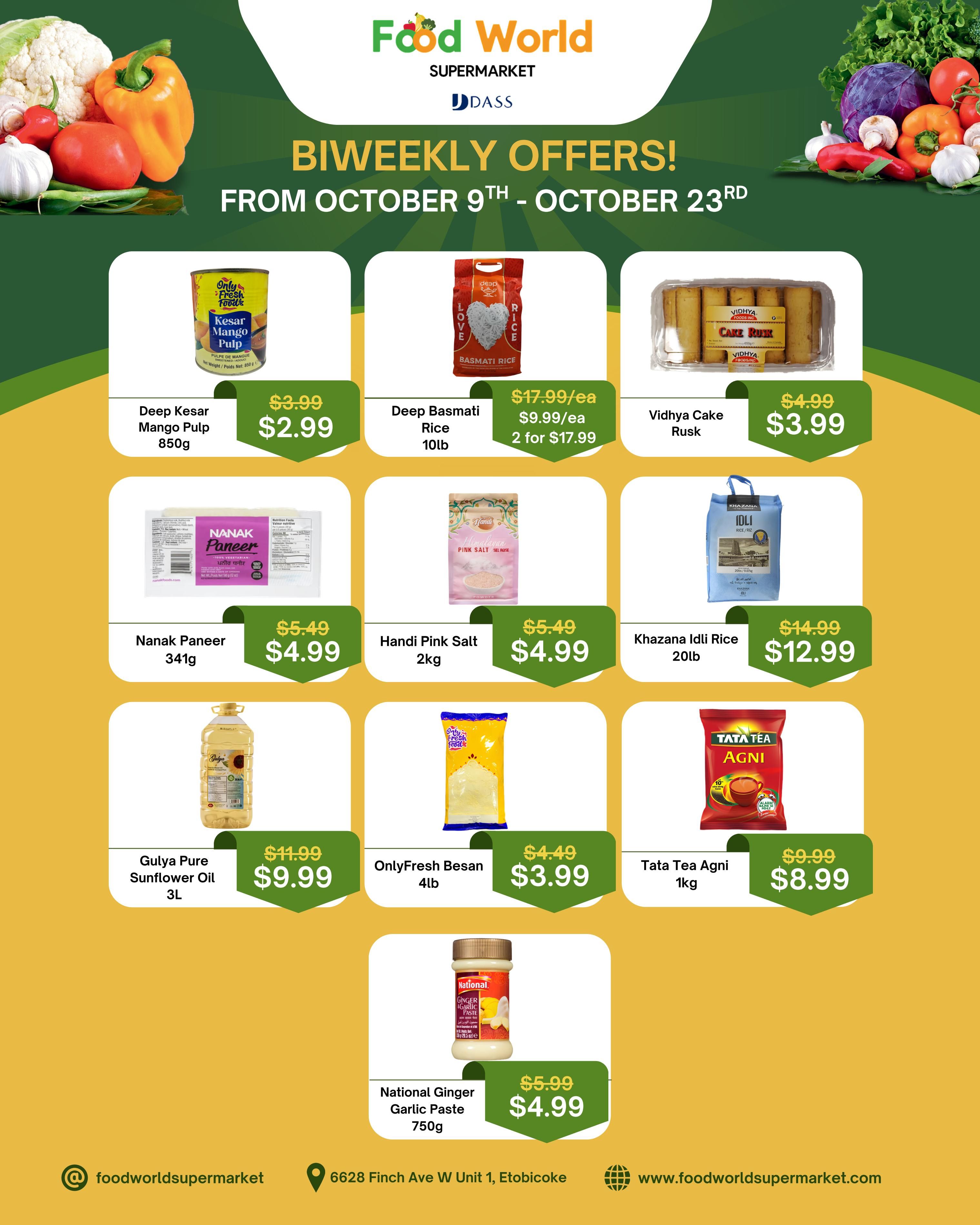 Food World Supermarket Flyer October 9 to 23