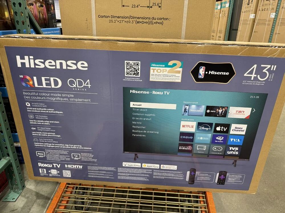 Costco: Hisense 43" Class - QD4SR Series - 1080P FHD QLED TV - $89.97 YMMV Costco: Hisense 43" Class - QD4SR Series - 1080P FHD QLED TV - $89.97 YMMV