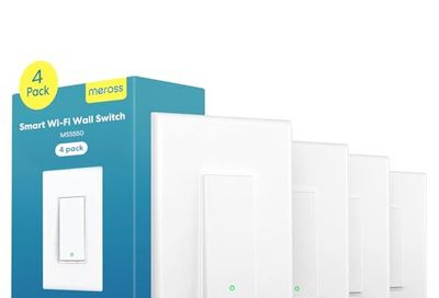 meross 3-Way Smart Single Pole Light Switch 4 Pack, Apple HomeKit Supported
