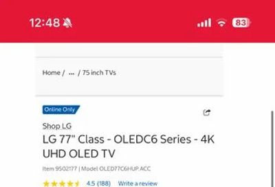 Costco: LG C6H 77” Costco - $2,648 YMMV