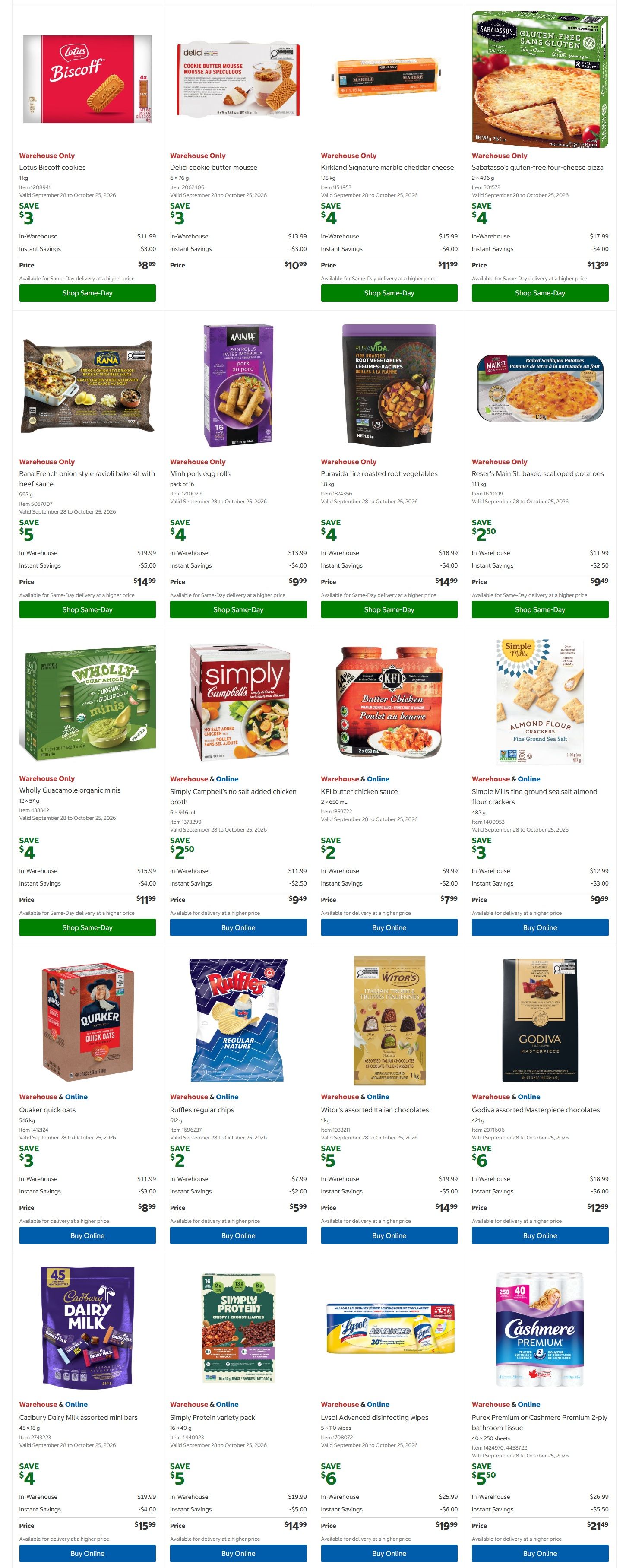 Costco (West, ON, Atlantic Canada) Warehouse Offers October 12 to 25