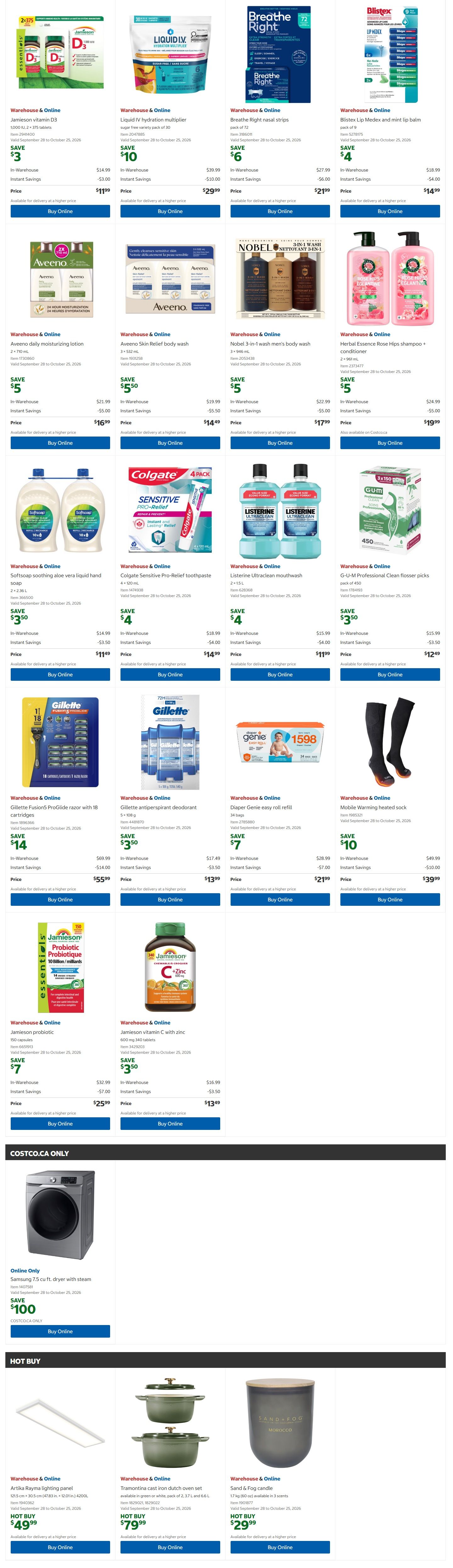 Costco (West, ON, Atlantic Canada) Warehouse Offers October 12 to 25