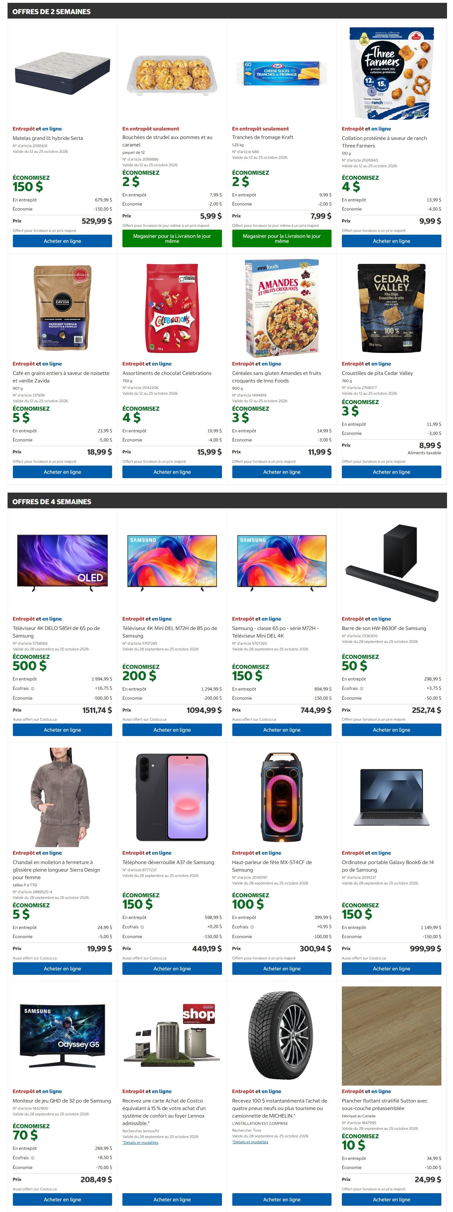 Costco (QC) Warehouse Offers October 12 to 25
