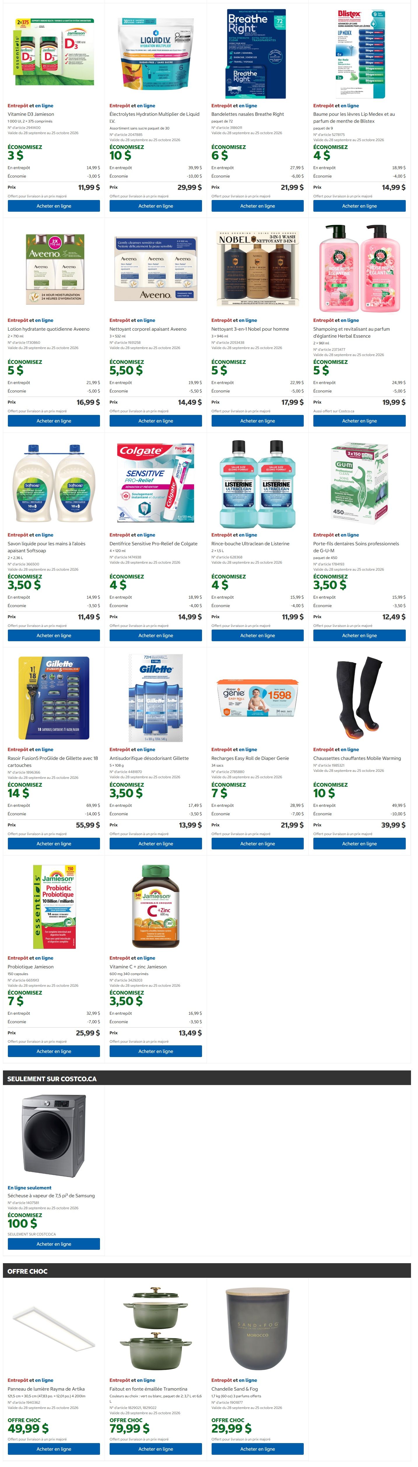 Costco (QC) Warehouse Offers October 12 to 25