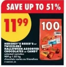 No Frills: Hershey's 100pc Assorted Chocolate ($11.99) /w 4k points on $20 spend (Oct 15-21) No Frills: Hershey's 100pc Assorted Chocolate ($11.99) /w 4k points on $20 spend (Oct 15-21)