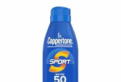 Amazon.ca: Coppertone Sport Sunscreen Spray SPF 50, 215ml $9.00