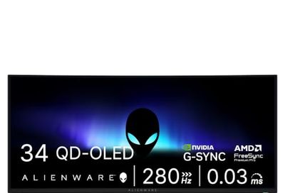 Alienware 34 Gaming Monitor AW3426DW, UWQHD QD-OLED, 280Hz, 0.03ms, G-SYNC
