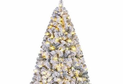 Amazon.ca: 6ft Pre-lit Flocked Artificial Christmas Tree - $114.99
