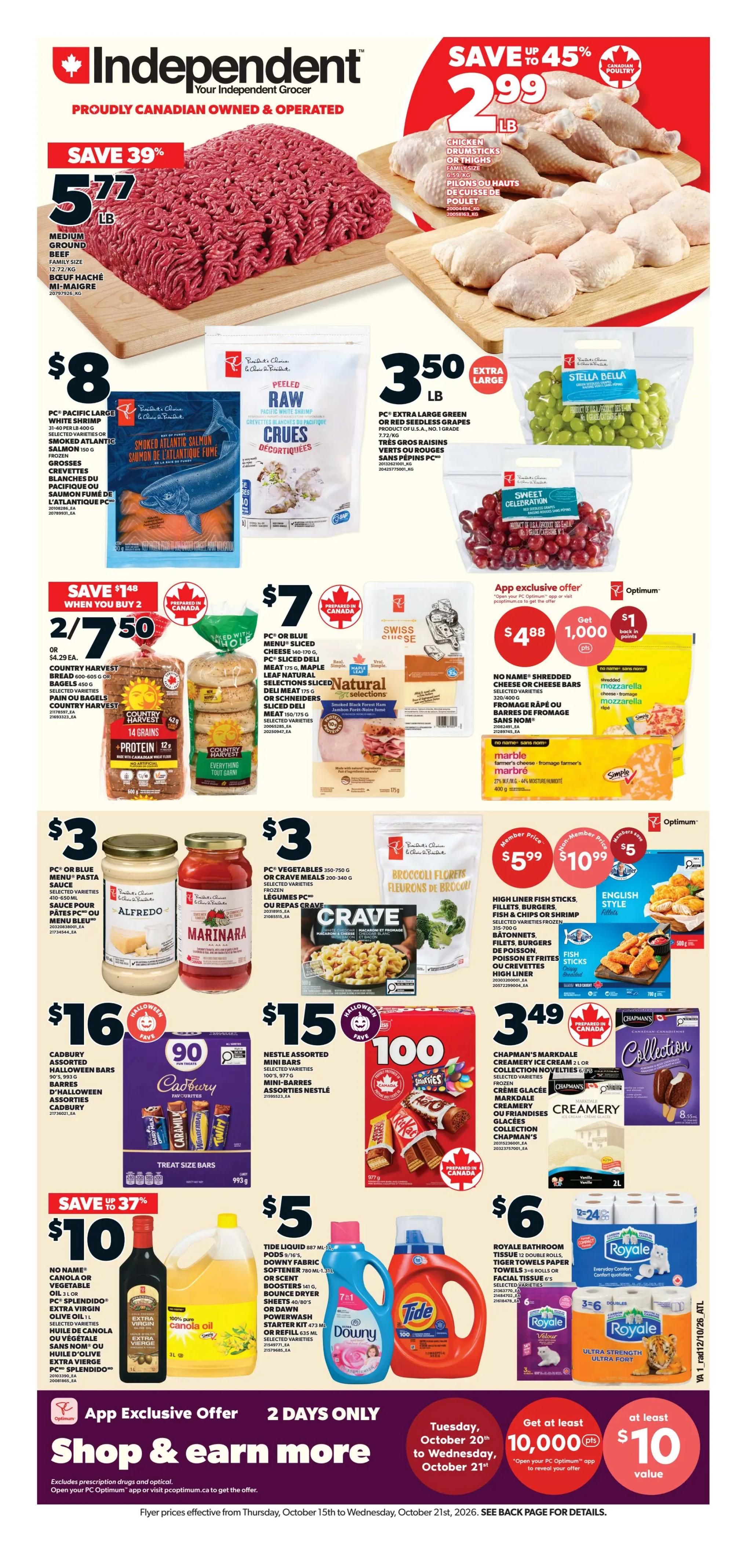 Independent Grocer (Atlantic) Flyer October 15 to 21