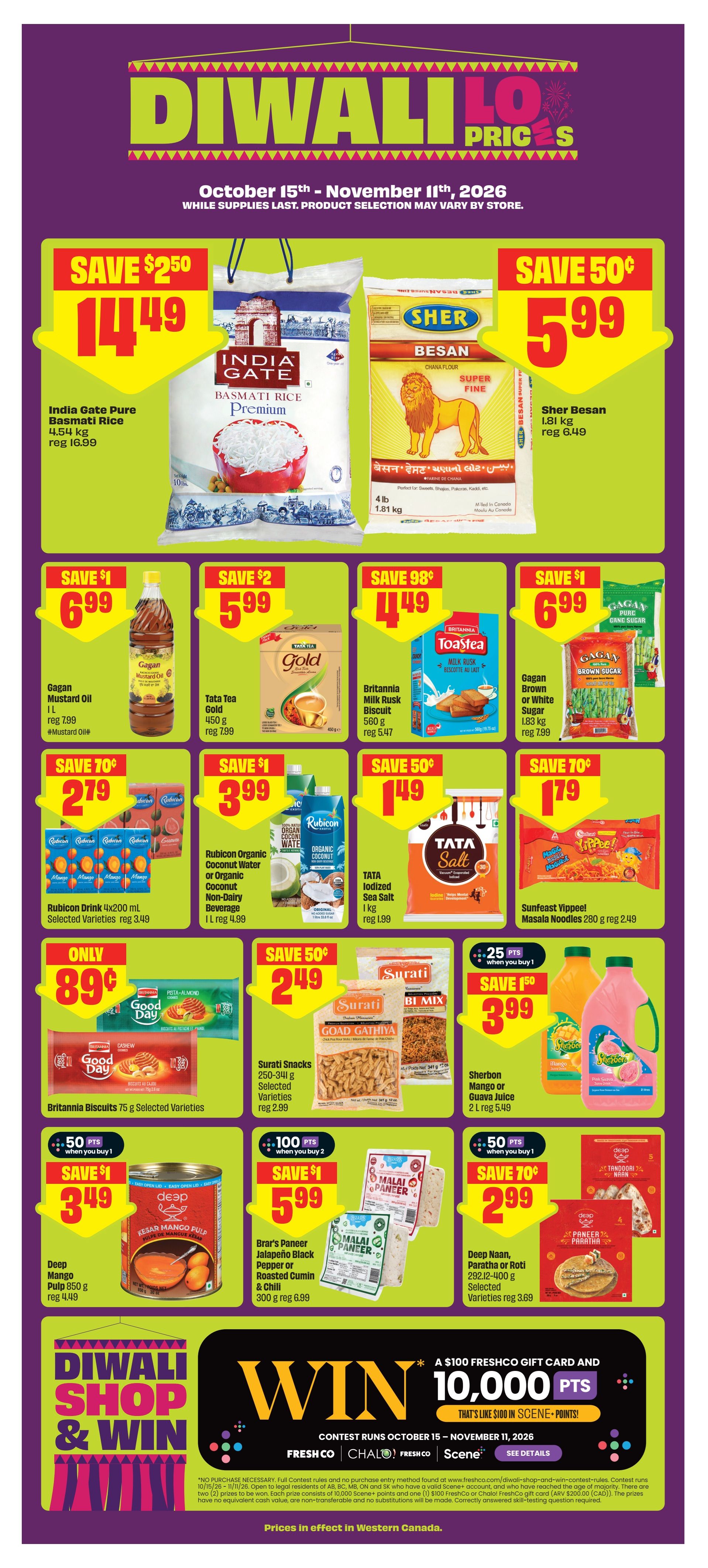 FreshCo & Chalo FreshCo (West) Diwali Flyer October 15 to November 11
