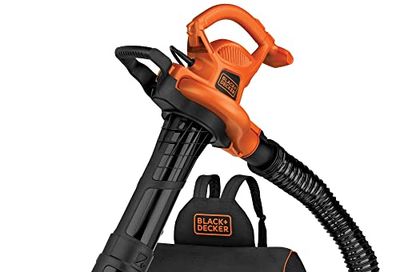 BLACK+DECKER Leaf Blower Vacuum Back Pack and Mulcher, Power Boost up to 250 MPH, 400 CFM, Corded (BEBL7000-CA)