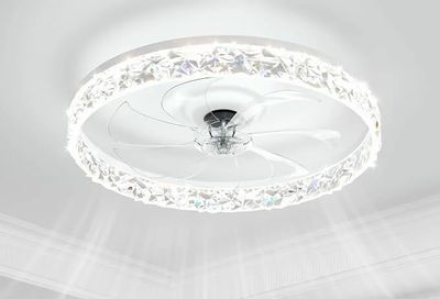 Amazon.ca: VOLISUN 20" Low Profile Ceiling Fan with Dimmable LED Light & Remote by $62.99