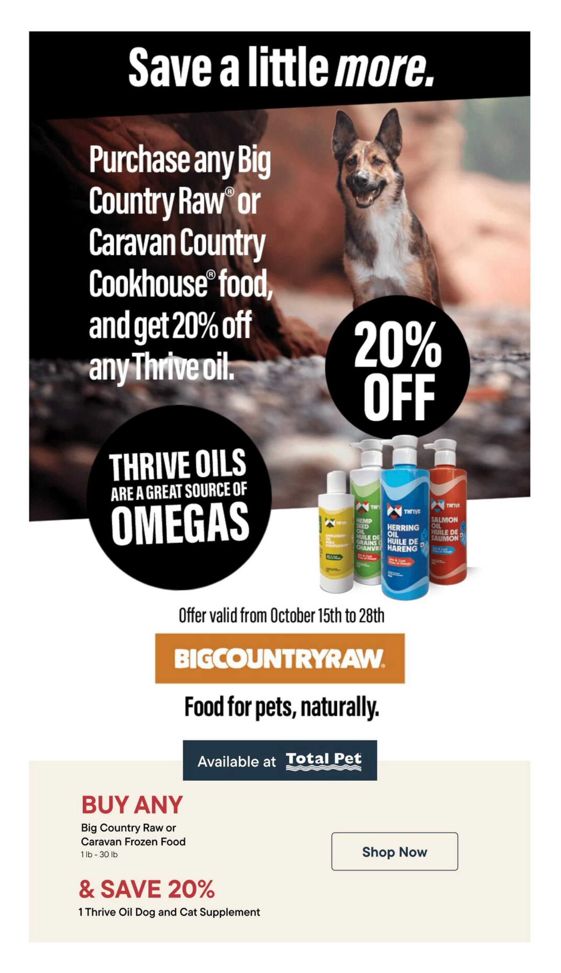 Total Pet Flyer October 15 to 28