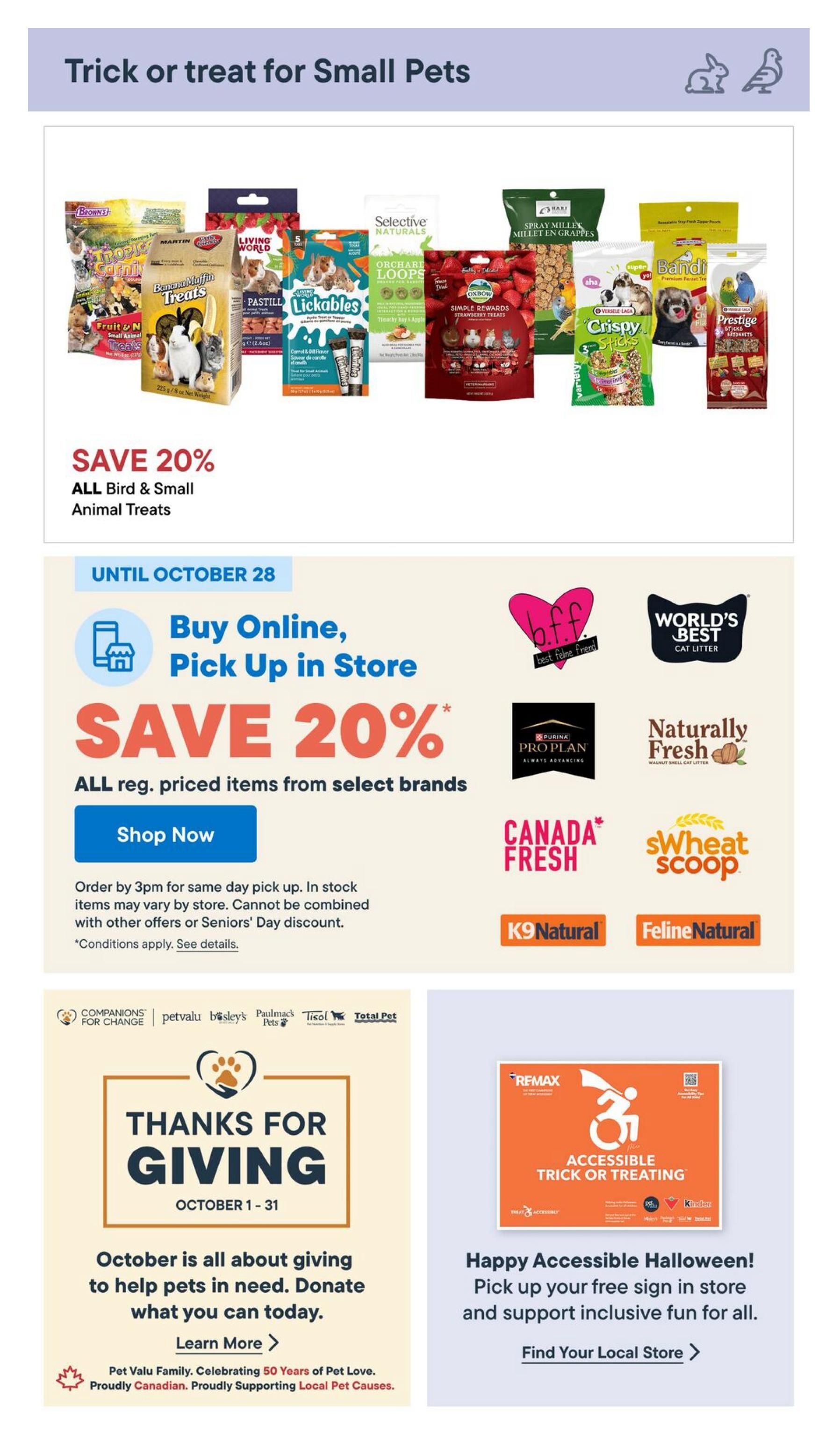 Total Pet Flyer October 15 to 28