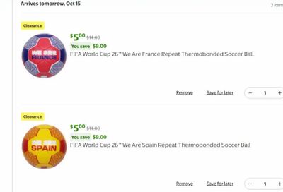 Walmart: FIFA World Cup 26™ We Are France or Spain Repeat Thermobonded Soccer Ball $5.00 (reg. $39.97)