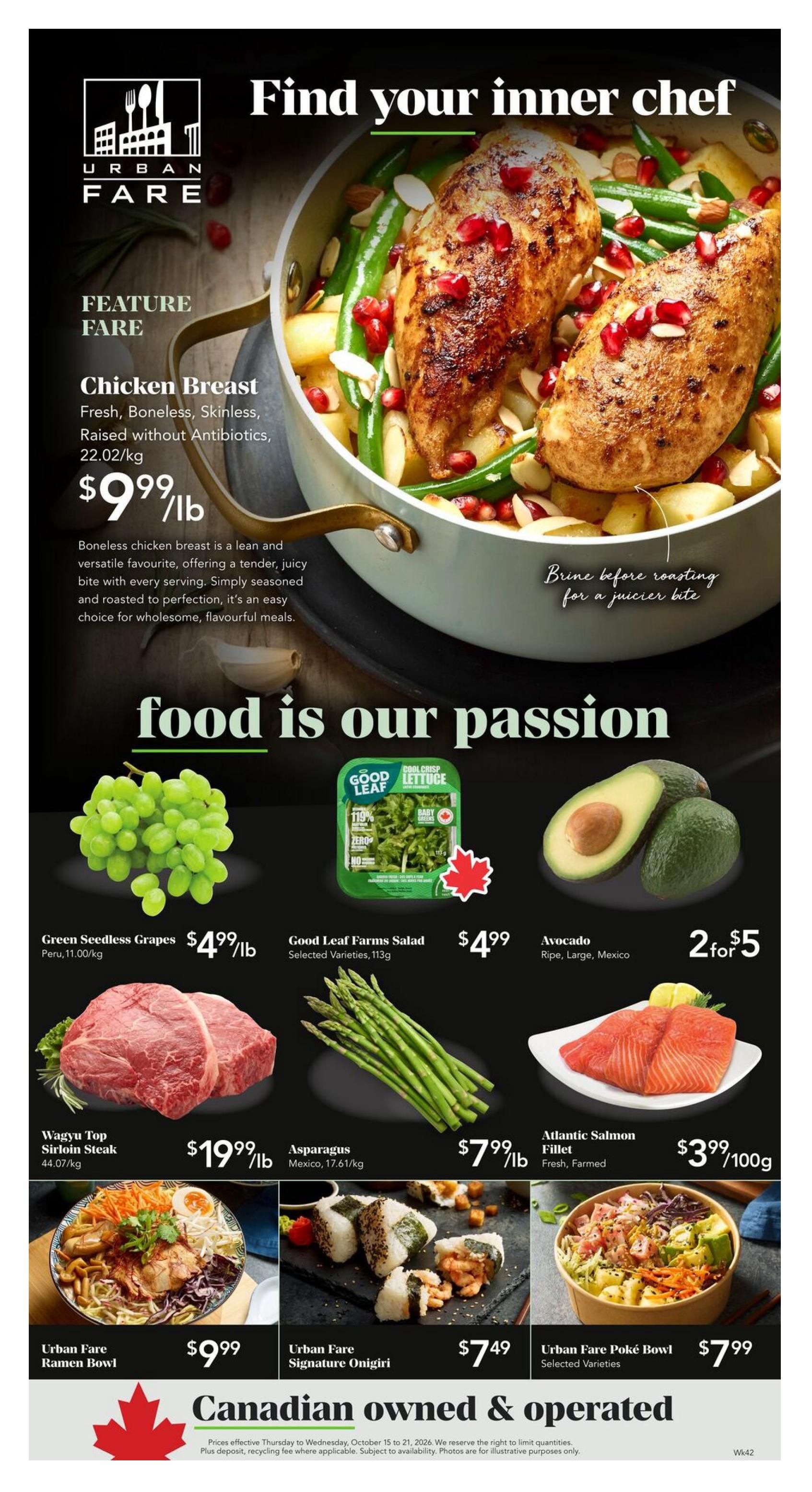 Urban Fare Flyer October 15 to 21