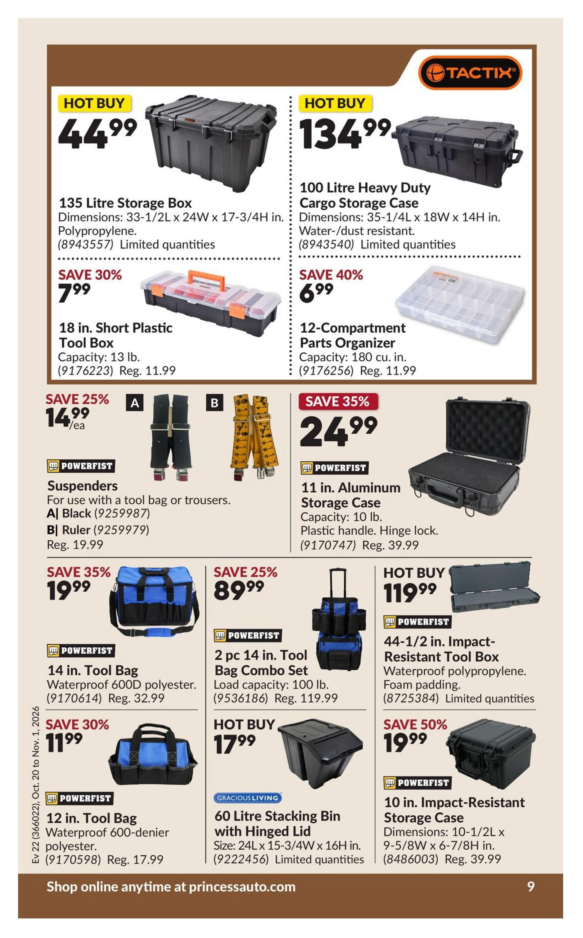 Princess Auto Flyer October 20 to November 1