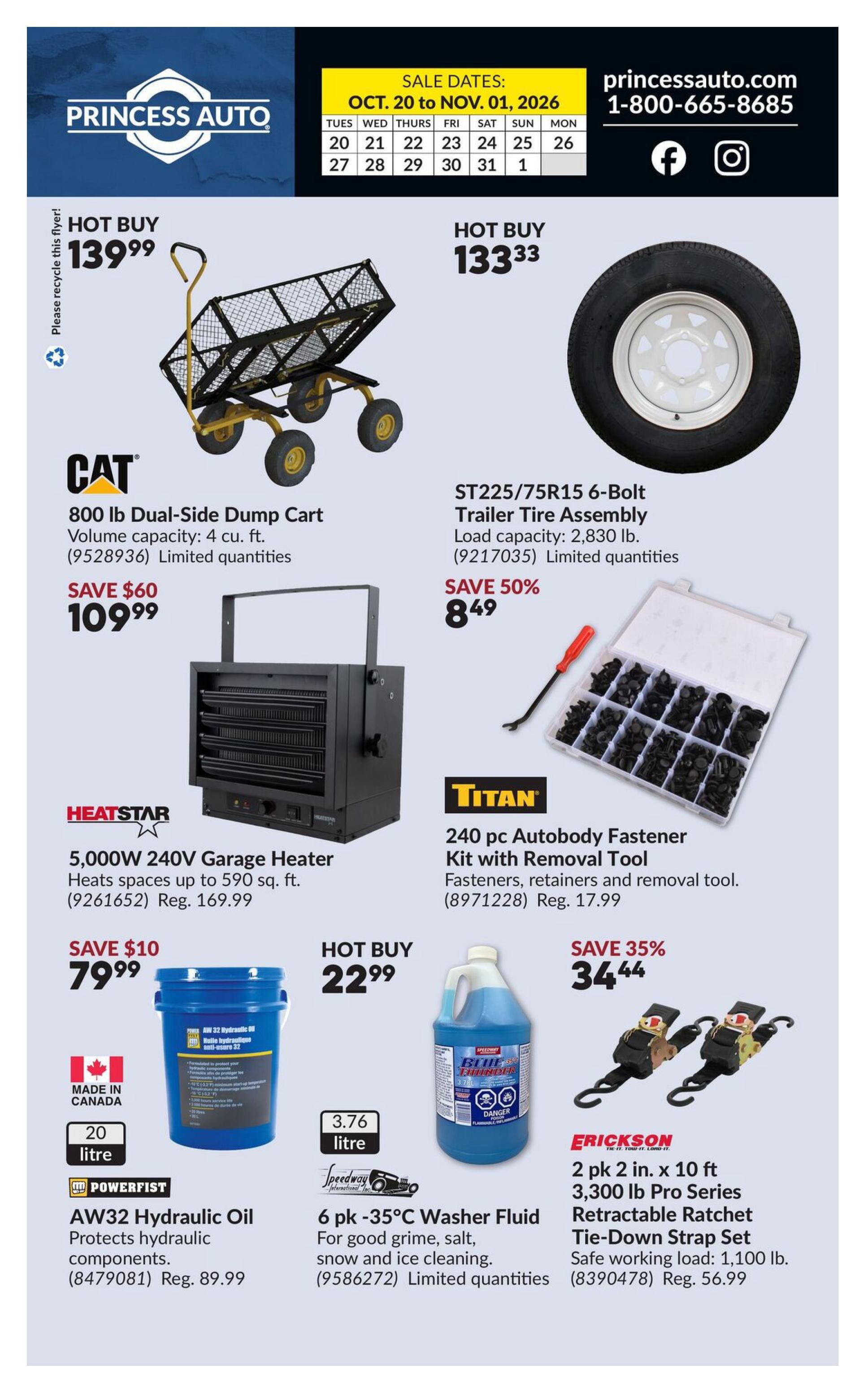 Princess Auto Flyer October 20 to November 1