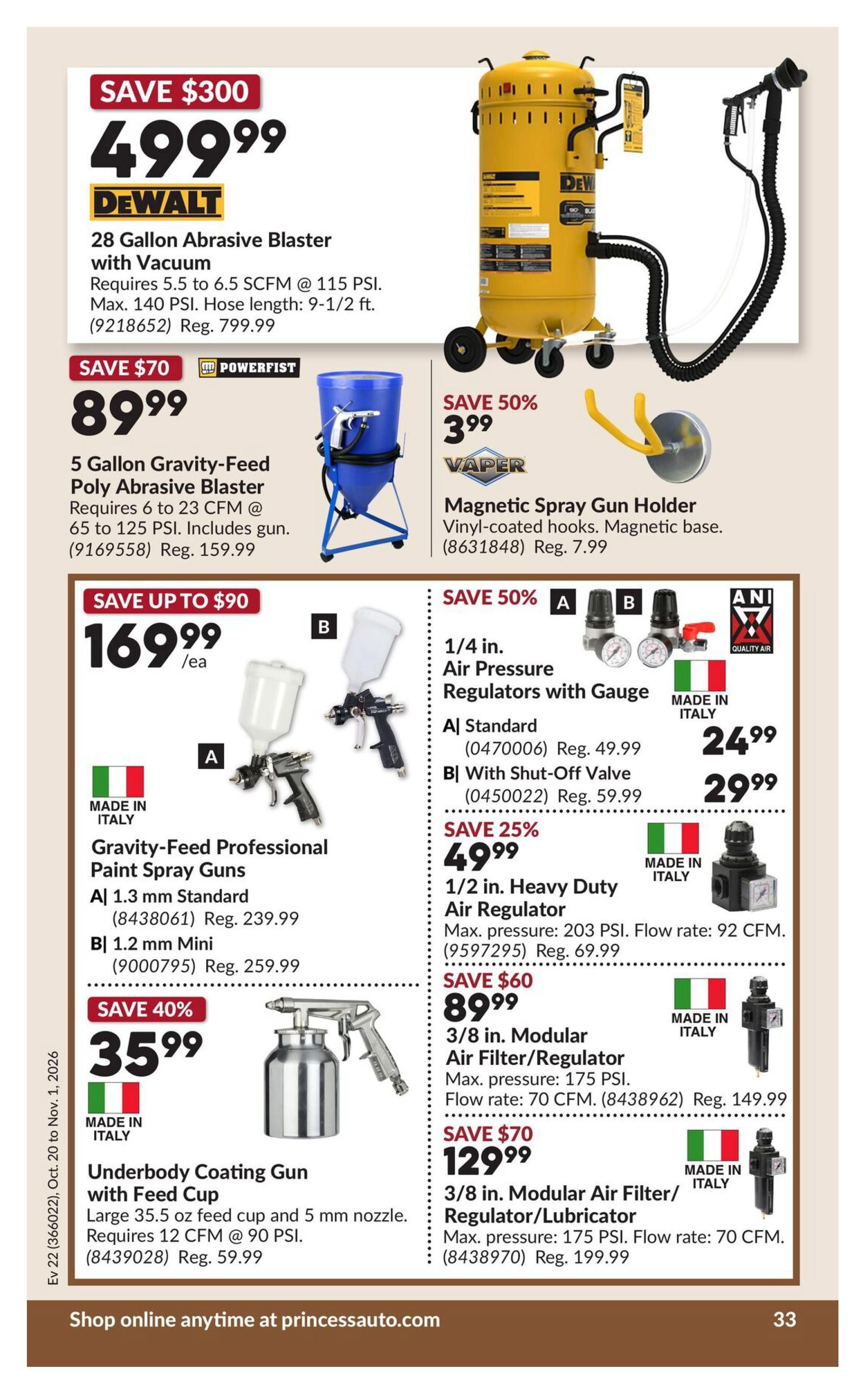 Princess Auto Flyer October 20 to November 1