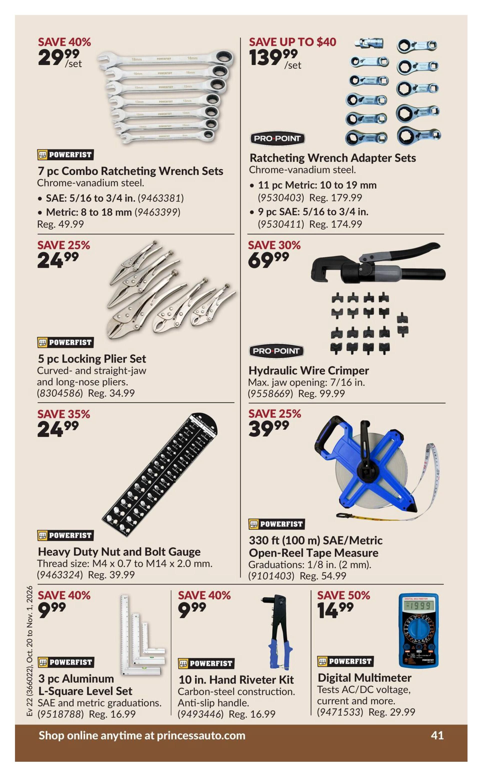 Princess Auto Flyer October 20 to November 1