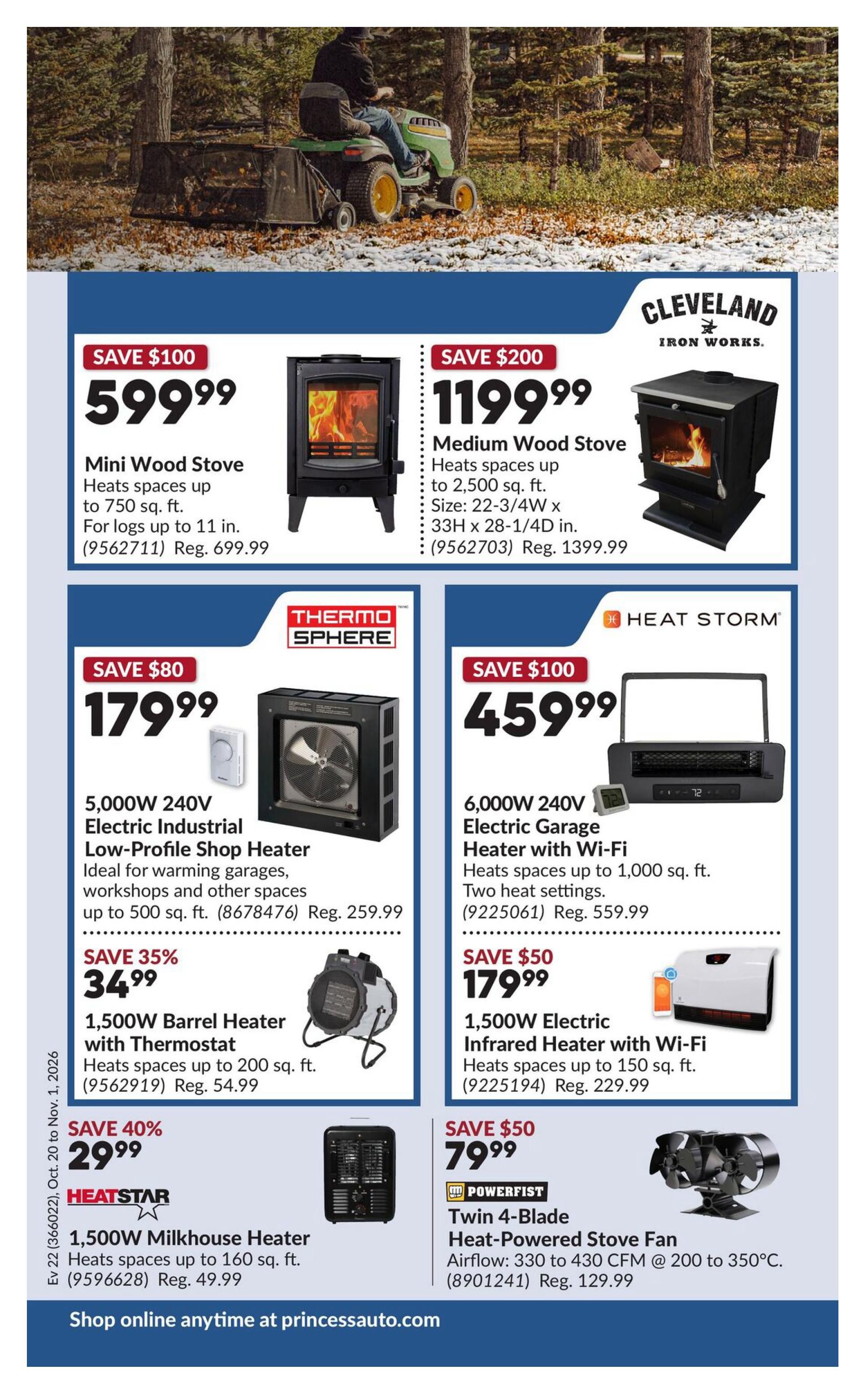 Princess Auto Flyer October 20 to November 1