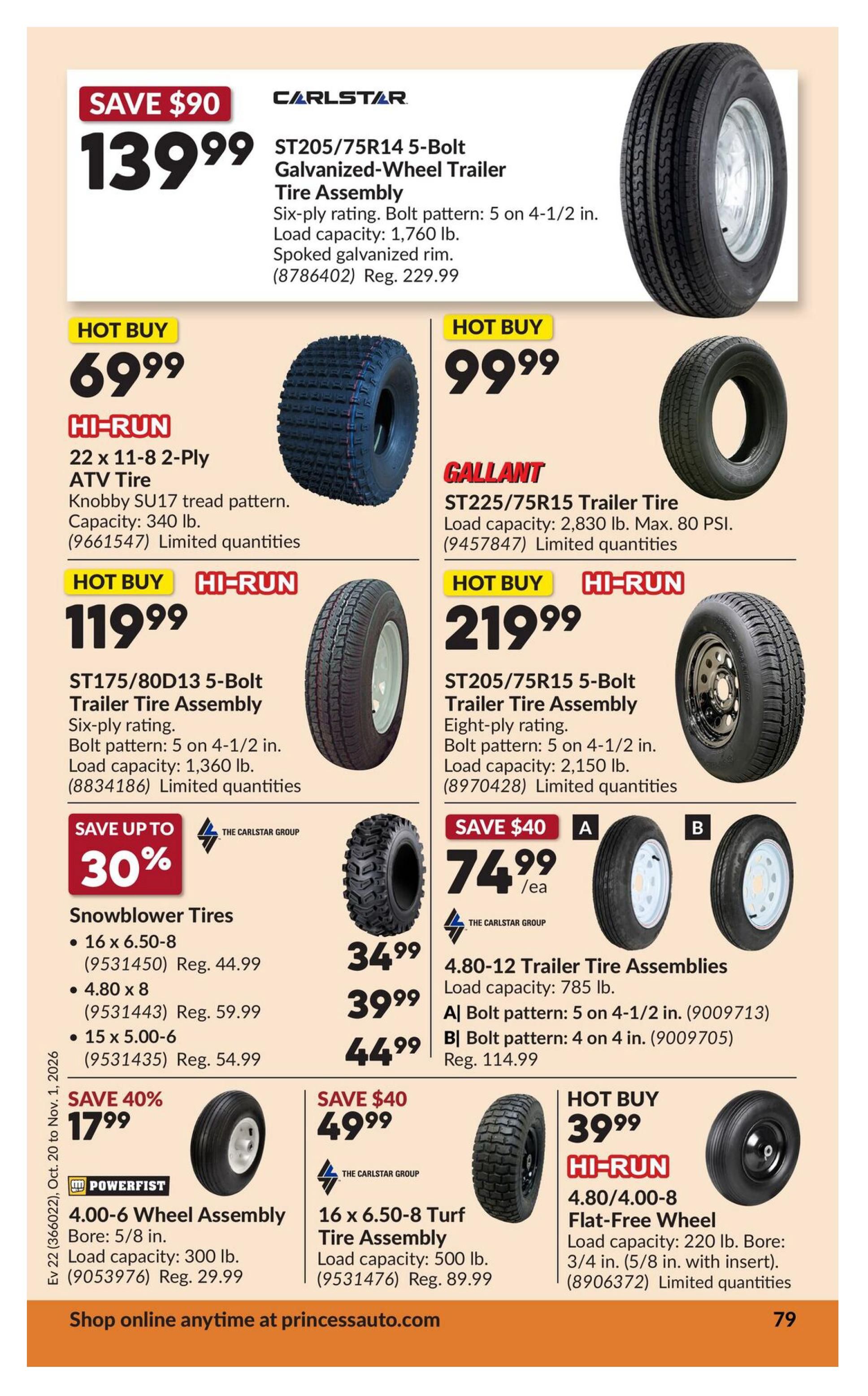 Princess Auto Flyer October 20 to November 1