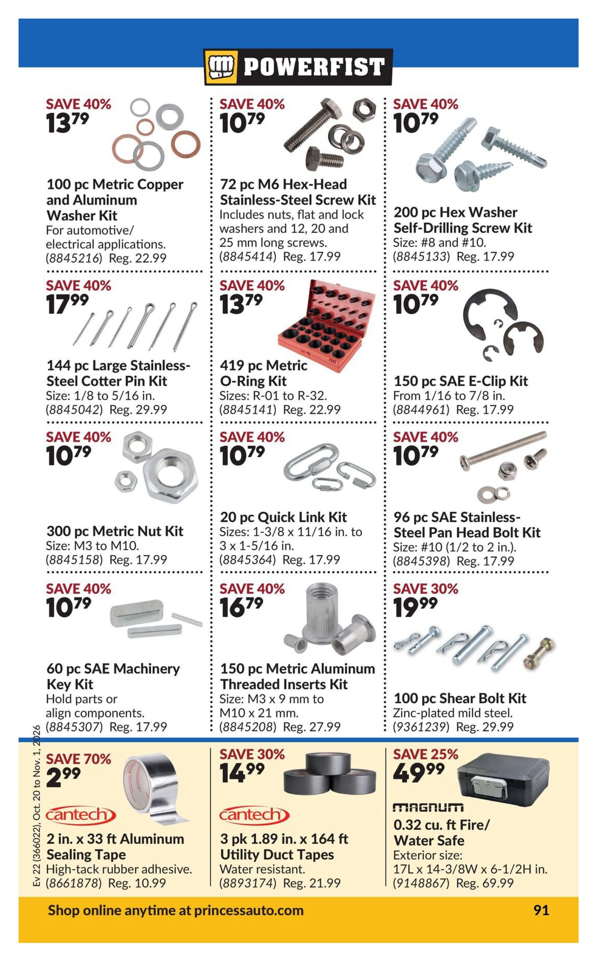 Princess Auto Flyer October 20 to November 1