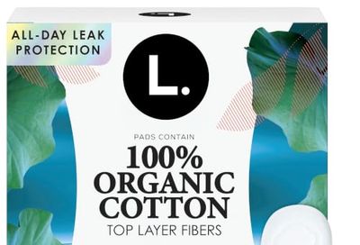 L. Ultra Thin Pads for Women, Organic Cotton Top Layer, Super Absorbency, Menstrual Pads with Wings, 56 Count