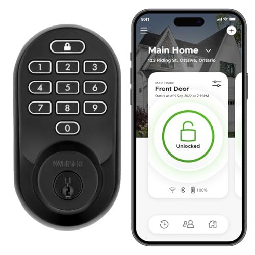 Weiser Halo Matte Black WiFi Smart Lock, Keyless Entry Door Lock, Touchpad Keypad Door Lock, Amazon Alexa & Google Assistant/Google Home Compatible, Deadbolt Lock, Smart Locks for Entry Door Weiser Halo Matte Black WiFi Smart Lock, Keyless Entry Door Lock, Touchpad Keypad Door Lock, Amazon Alexa & Google Assistant/Google Home Compatible, Deadbolt Lock, Smart Locks for Entry Door