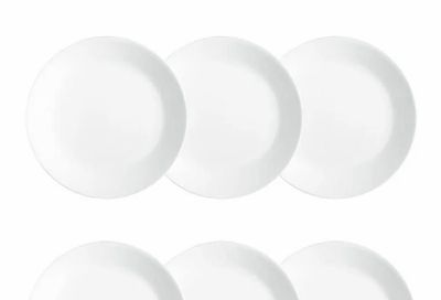 Walmart: Corelle Winter Frost White 6.75" Glass Appetizer Plate (Set of 6)