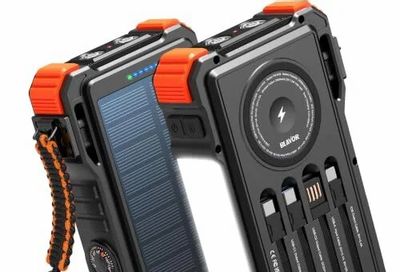 Amazon.ca: BLAVOR 20000mAh Solar Power Bank with Wireless Charging - $39.88 (Reg. $68.99)
