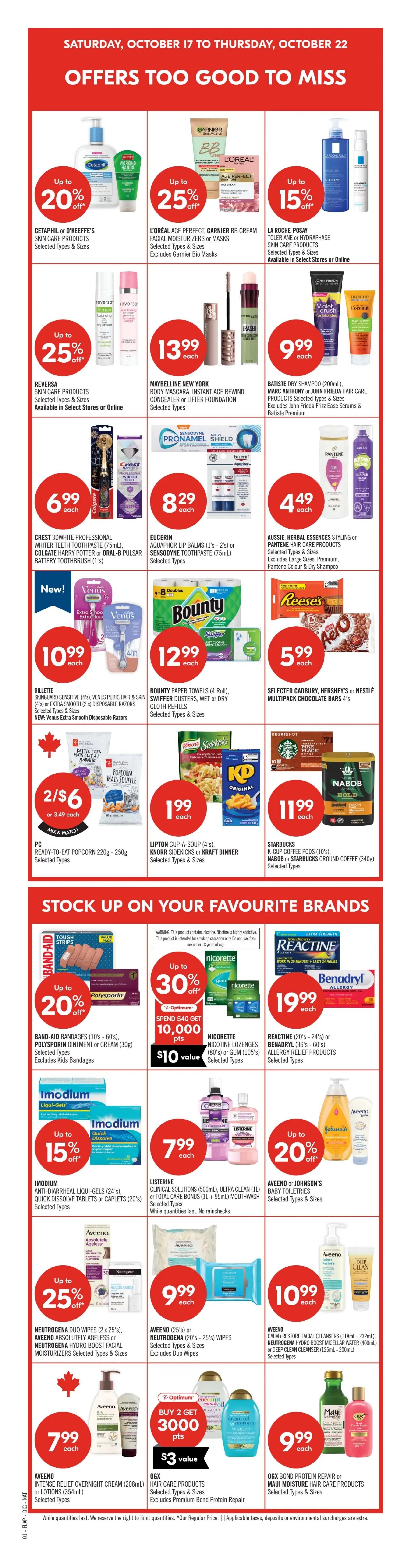 Shoppers Drug Mart (ON) Flyer October 17 to 22