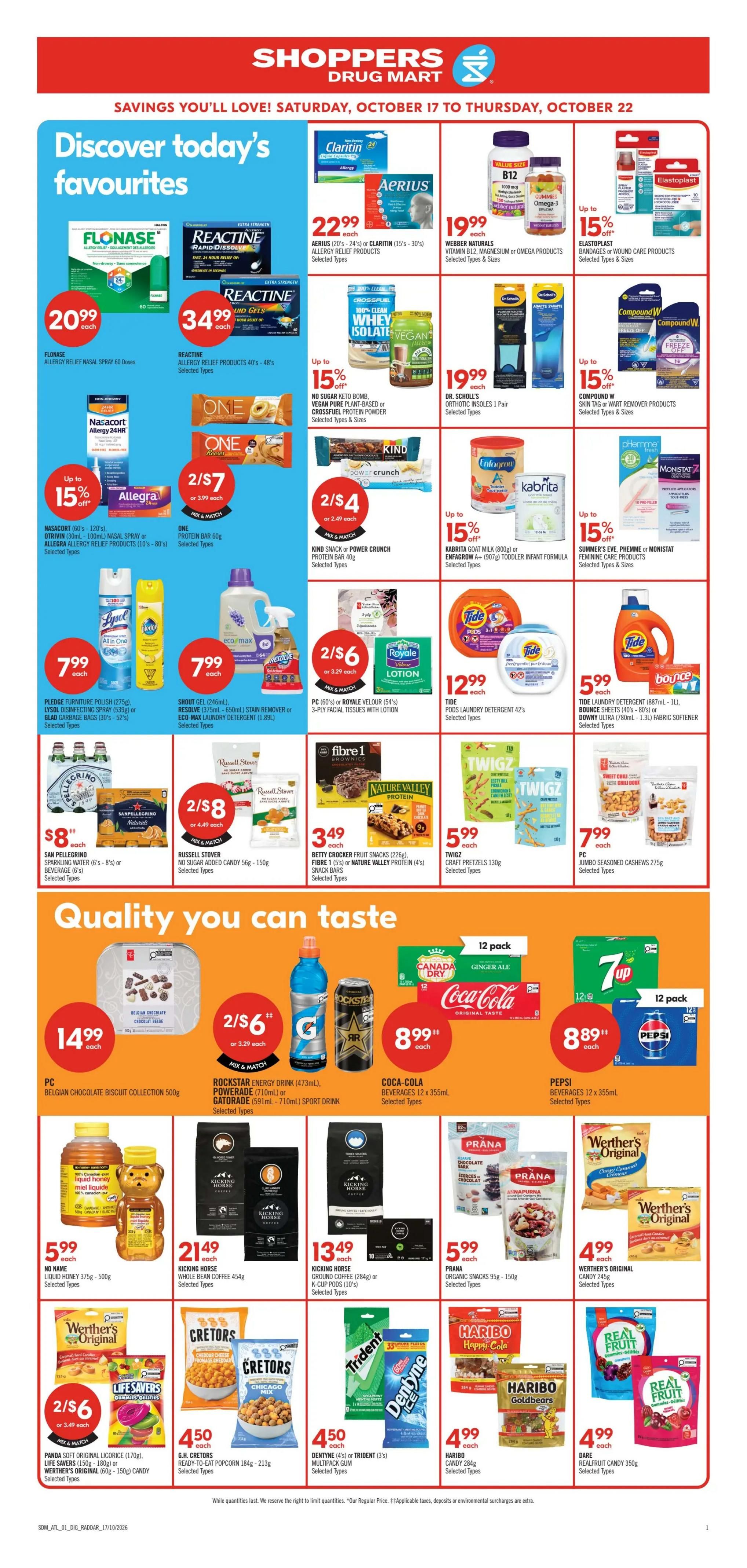 Shoppers Drug Mart (Atlantic) Flyer October 17 to 22