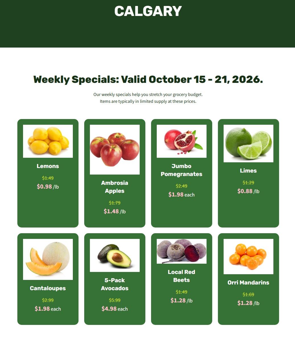 H&W Produce Flyer October 15 to 21