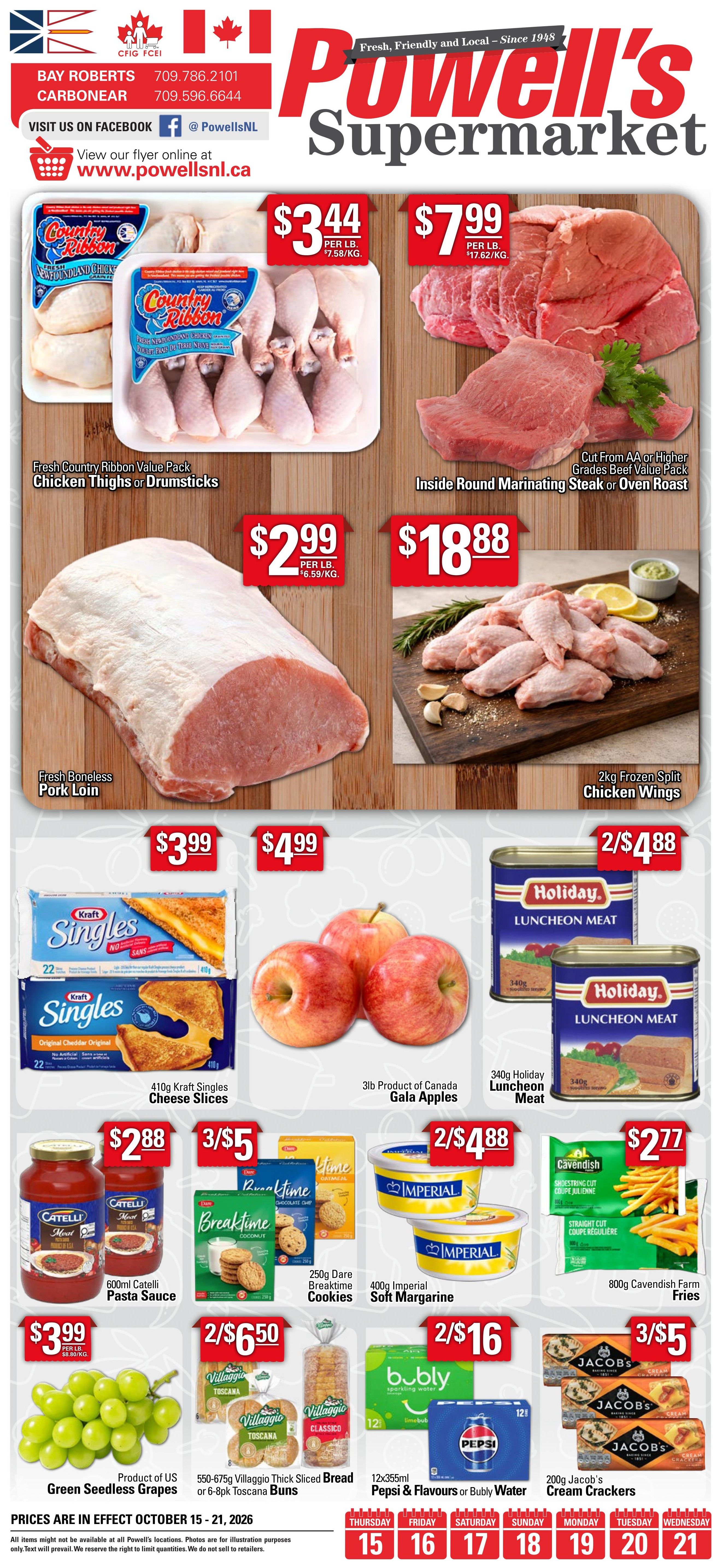 Powell's Supermarket Flyer October 15 to 21