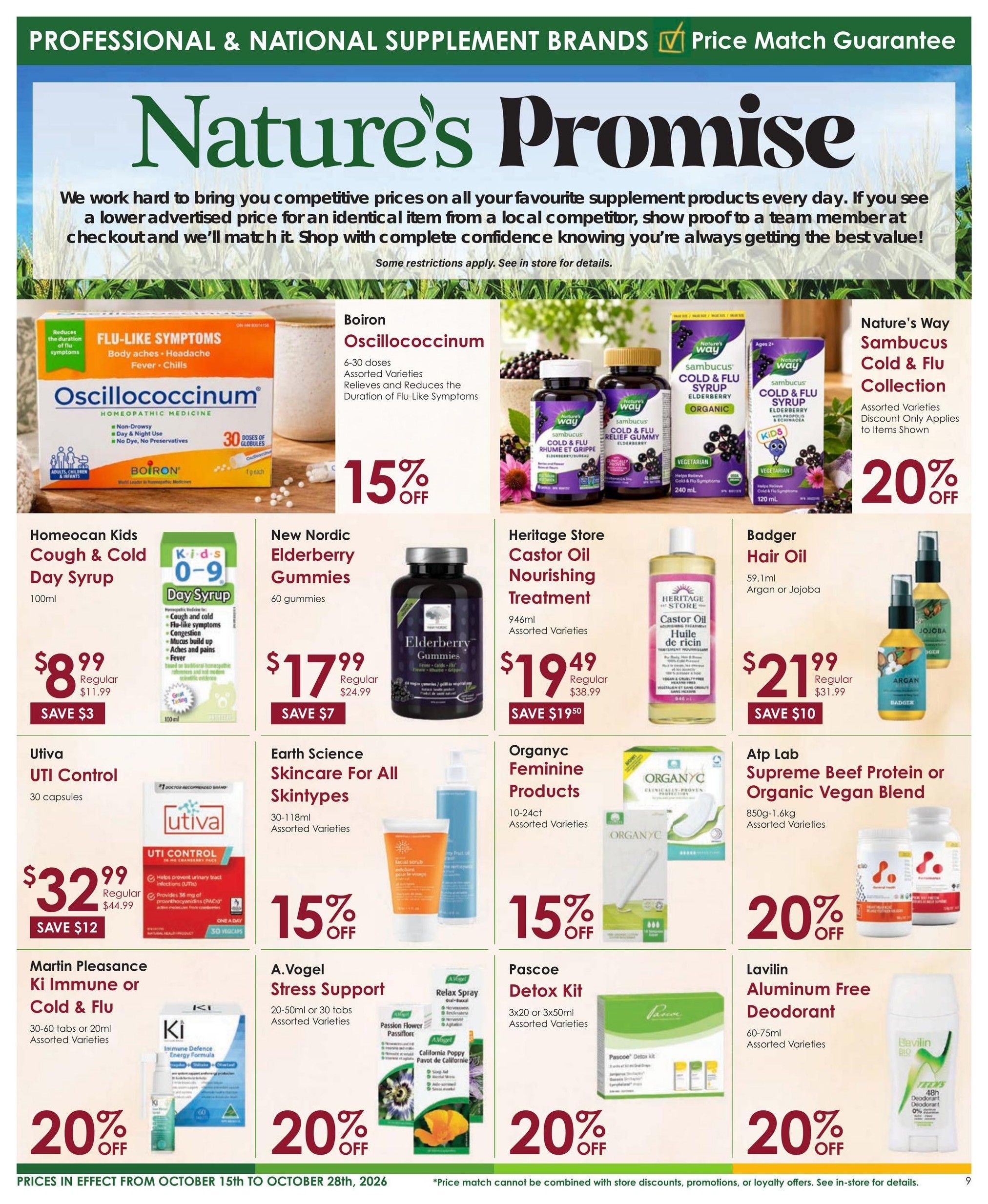 Nature's Emporium Flyer October 15 to 28