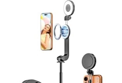 50% off USKEYVISION 49'' Magnetic Selfie Stick Tripod with Light & Remote $24