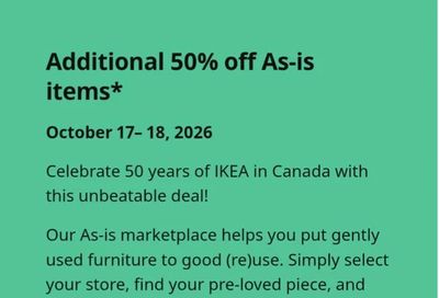 IKEA: Additional 50% off IKEA As-is items for IKEA family members