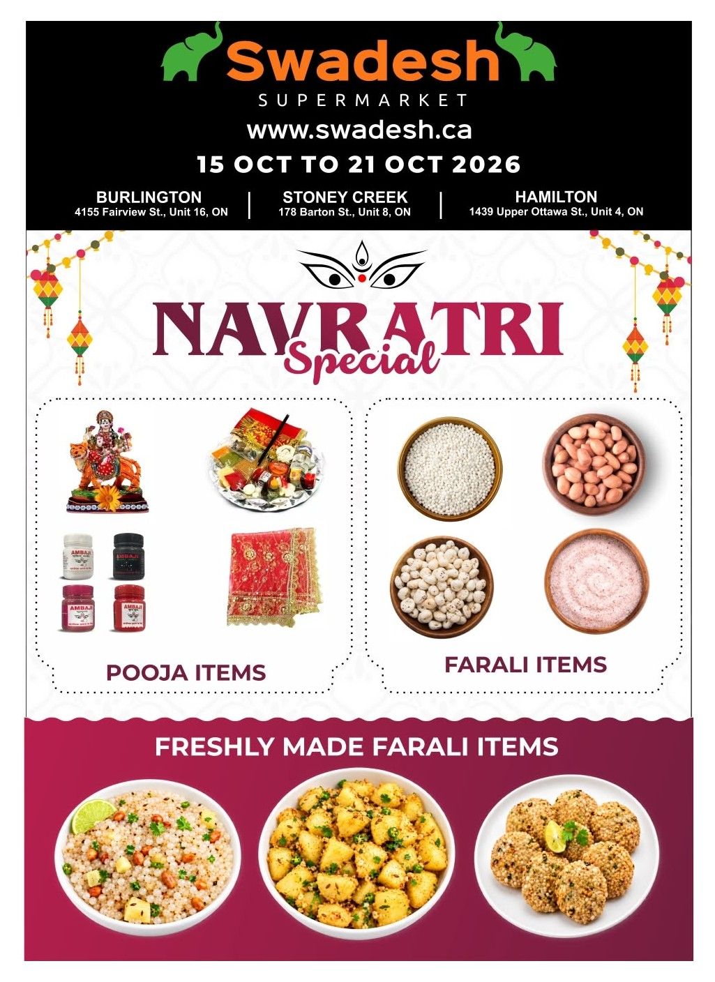 Swadesh Supermarket Flyer October 15 to 21