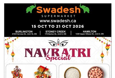 Swadesh Supermarket Flyer October 15 to 21