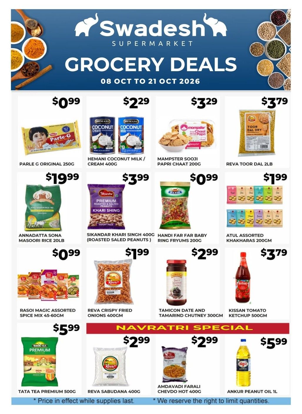 Swadesh Supermarket Flyer October 15 to 21